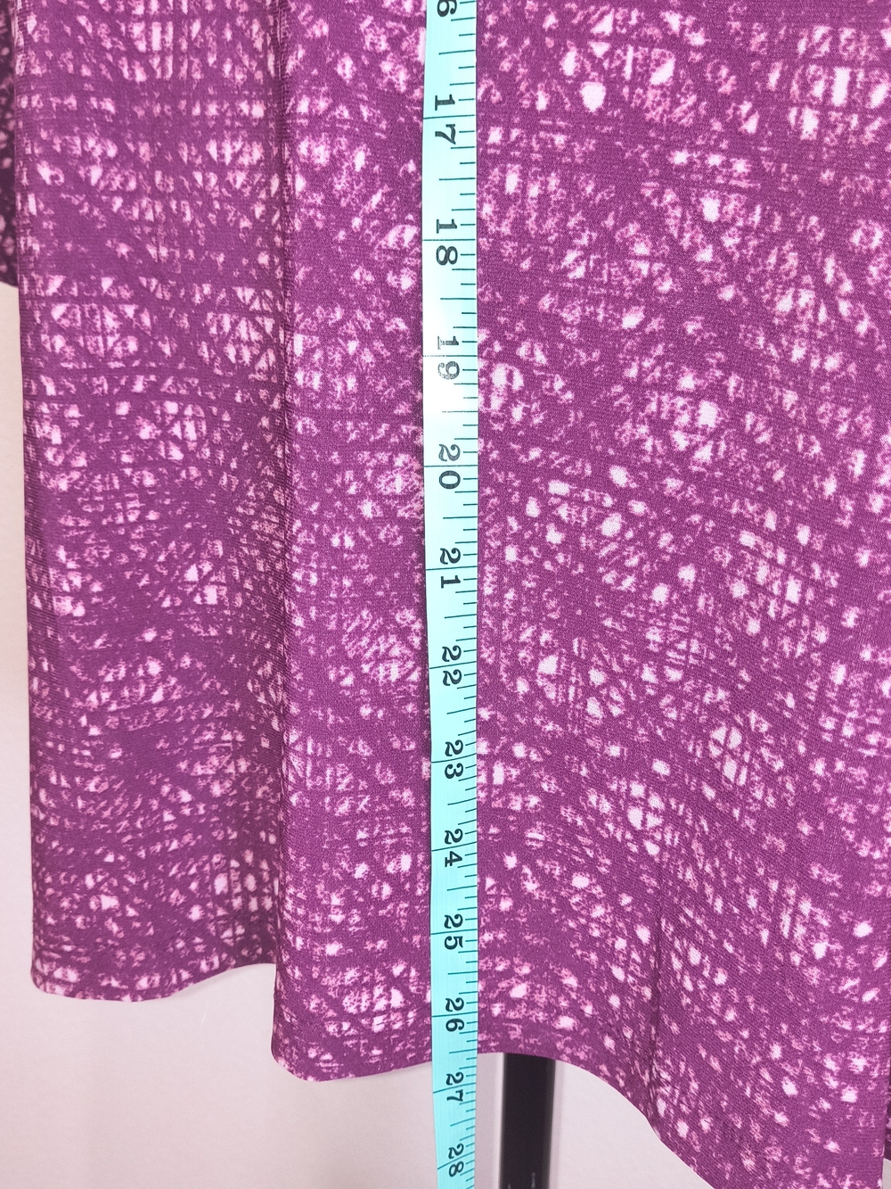 Women's Purple Printed Scoop Neck Top - Picture 6 of 7